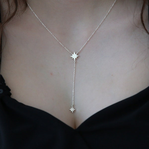 Y-Shaped North Star Necklace: Personalized Guiding Star Pendant