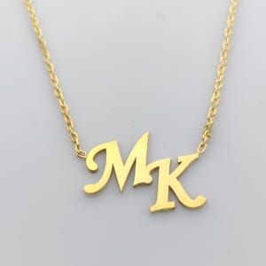 Two Initial Necklace: Personalized Letter Jewelry