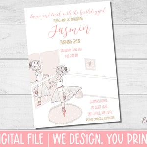 Invitation d’anniversaire de ballet, Invitation d’anniversaire de danse, Invitation de ballerine, Fête de danse de ballet, Invitation personnalisée - INVITATION NUMÉRIQUE