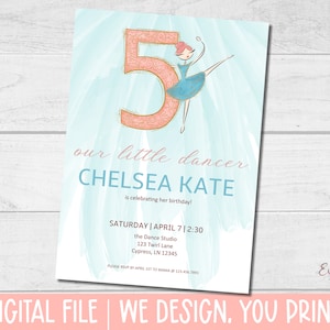 Anniversaire de ballet, Invitation d'anniversaire de danse, Invitation de ballerine, Ballet Dance Party, Invitation personnalisée - INVITATION NUMÉRIQUE