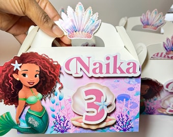 Mermaid Party Treat Goodie Box  Party Favor Box for Kids Personalized Birthday Treat Boxes