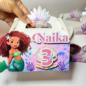 Mermaid Party Treat Goodie Box Party Favor Box for Kids Personalized ...