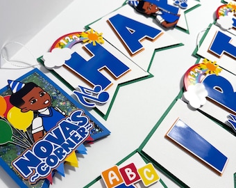 Gracie Boy Happy Birthday Banner, Gracie Boy Party Decorations