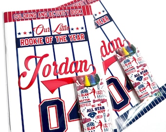 Baseball Party  Coloring and Activity Book set, Sports  Party Coloring Book, Baseball Party Decorations