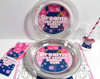Ms. Rachel Inspired  Personalized Disposal Dinner Plates, Utensil Sets, Cup withLid and straw ,Ms Rachel Party Decorations