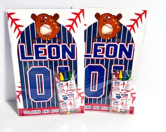 Baseball Party  Coloring and Activity Book set, Sports  Party Coloring Book, Baseball Party Decorations