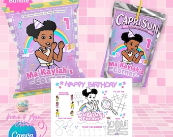Gracie Girl Gracie Digital Bundle Party Favors , digital download, Gracie's Corner Birthday Digital Party Decorations