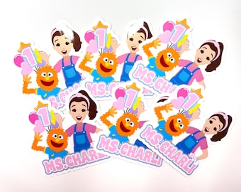 Ms Rachel  Party Stickers, Ms Rachell Party Decorations, Customized Party Favors