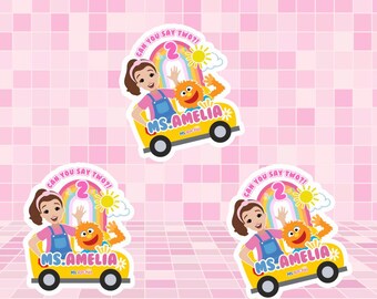 Ms Rachel  Party Stickers,Ms Rachel l Party Decorations, Customized Party Favors