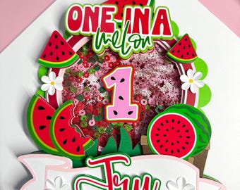 One in a Melon Cake Topper, Watermelon Cake Topper, 1st birthday Cake topper Cake Topper One in a Melon party supplies decoration