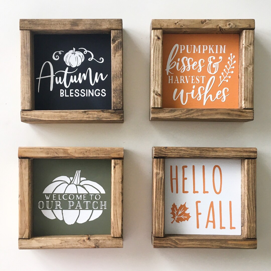Fall Mini Sign Collection Autumn Decor Tiered Tray Art - Etsy