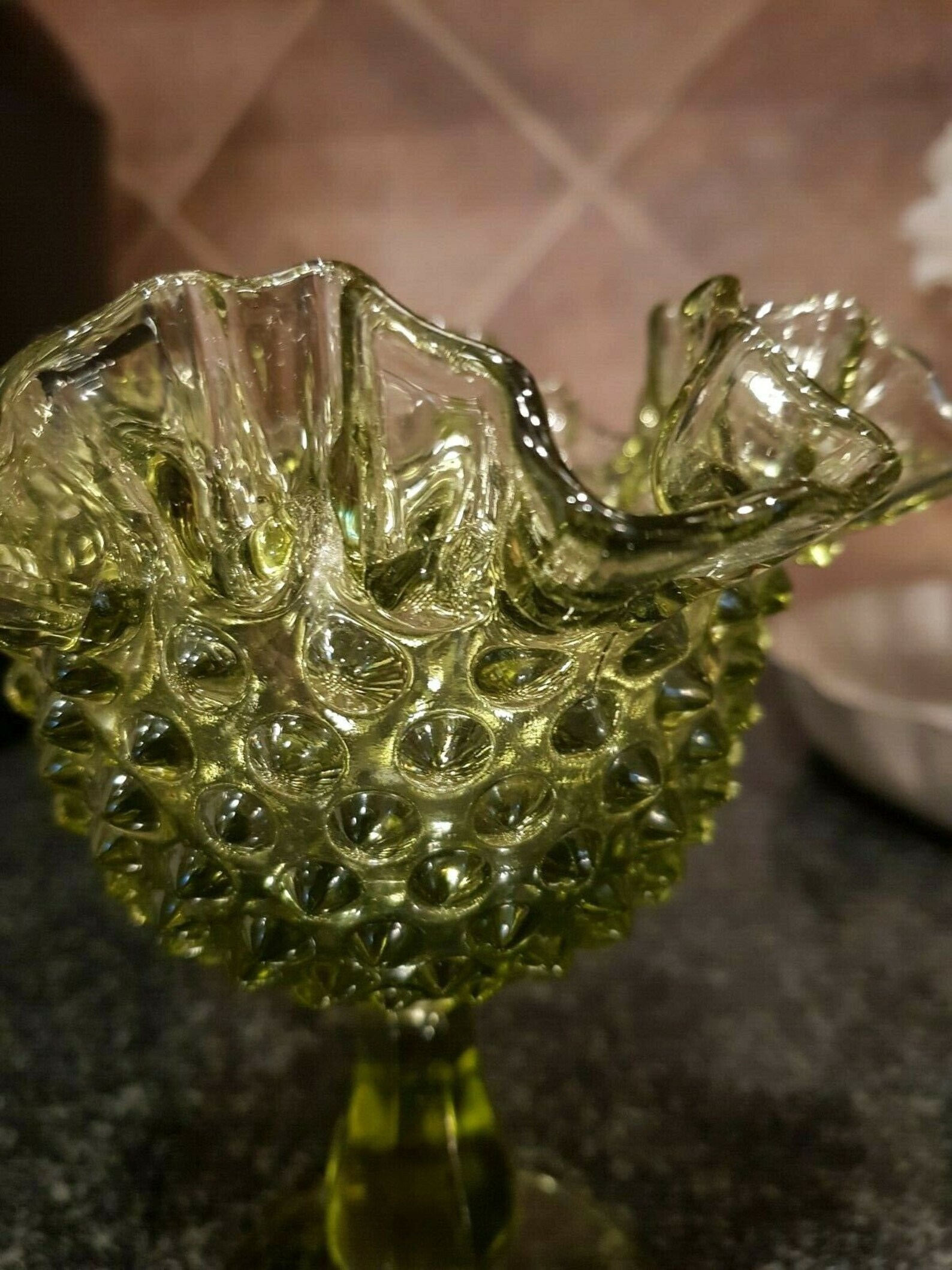 Fenton Candy Dish Vintage Green Fenton Depression Glass Etsy