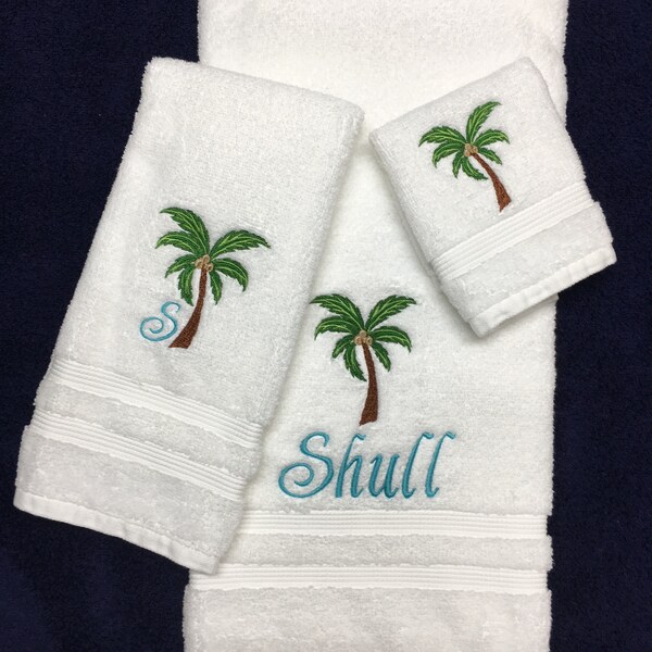 Beach Towel With Palm Tree Etsy