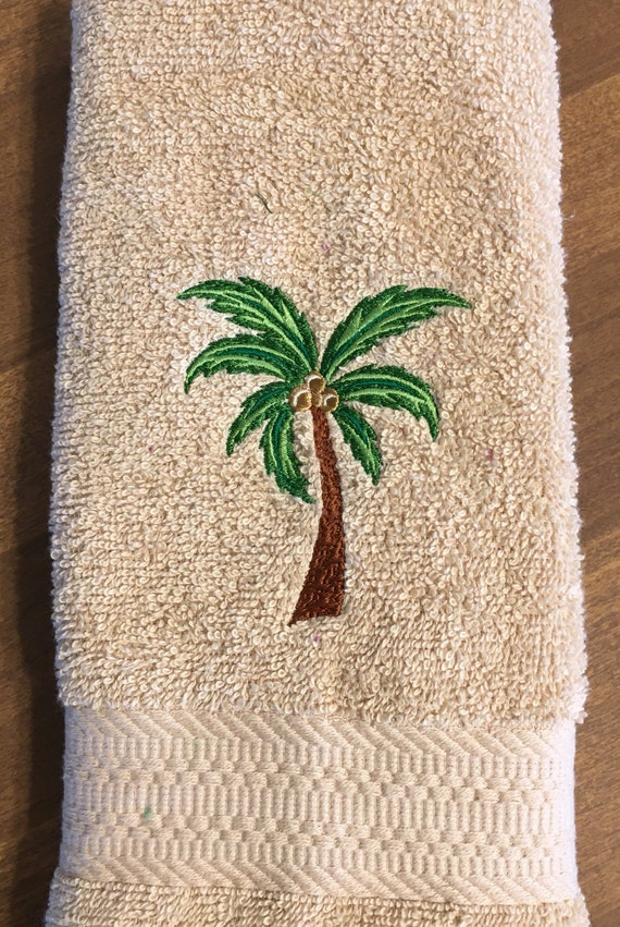 Palm tree bath towel set deals
