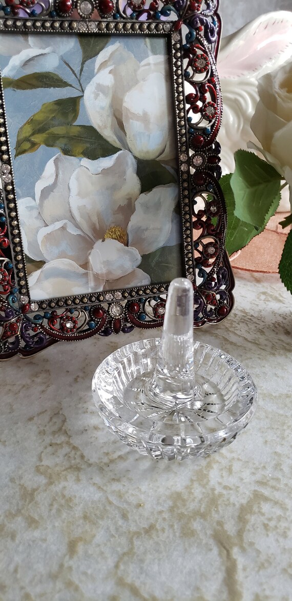 Waterford Crystal Ring Holder with Stem / Cut Crys