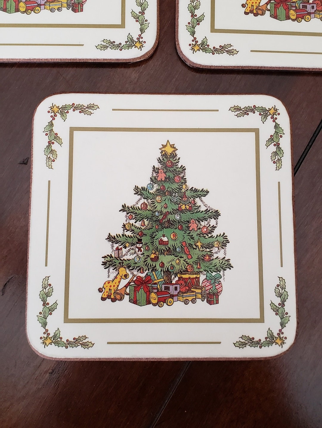Vintage Pimpernel Christmas Tree Coasters Set / Christmas Etsy