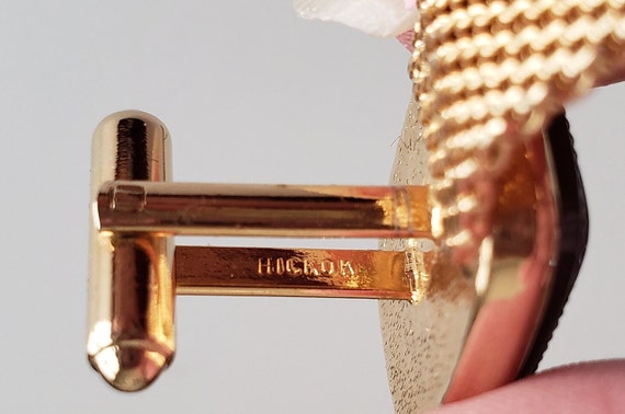 Hickok Intaglio Gold plated Cufflinks, Greco-Roma… - image 5