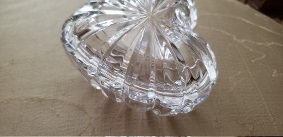 Crystal Puffed Heart Box with Lid / Crystal Vanit… - image 3