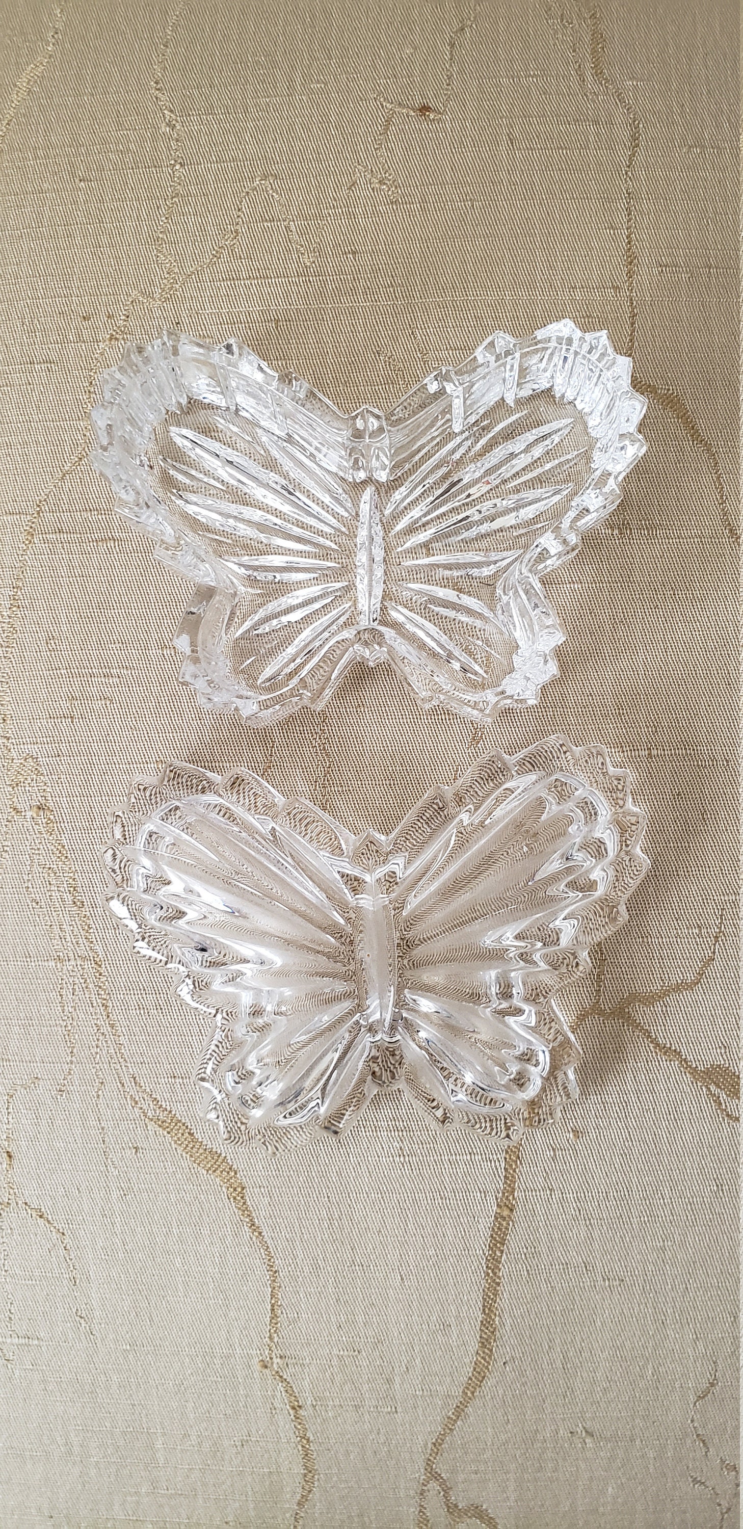 Vintage Crystal Butterfly Box With Lid / Crystal Vanity Etsy