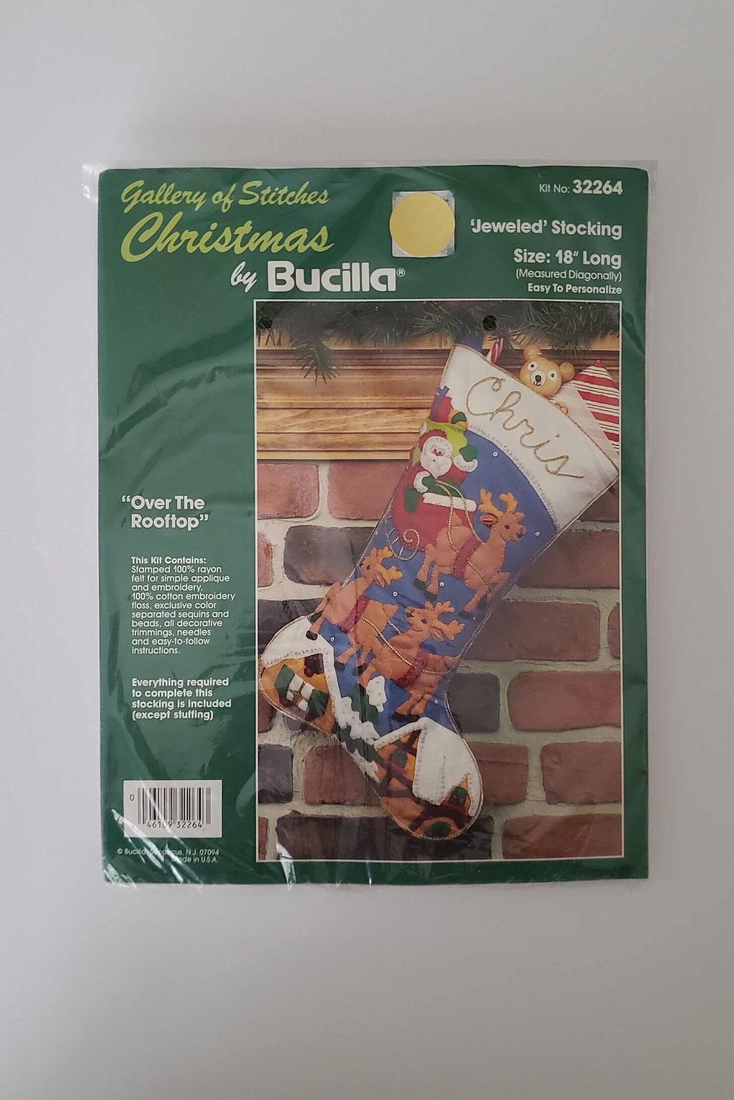 Bucilla Ornamental Reindeer 18 Felt Christmas Stocking Kit 86652 DIY 
