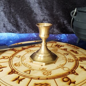 Short Vintage Bronze Candle Holder