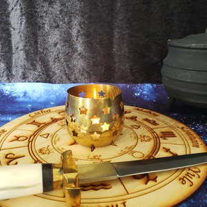 Vintage Bronze Star Hole Candle Holder