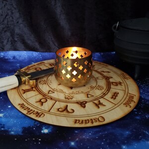 Vintage Bronze Patterned Hole Candle Holder