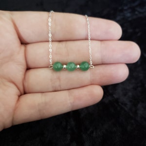 Green Aventurine Beaded Bracelet - Sterling Silver