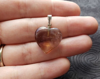 Amethyst Heart Pendant - Sterling Silver