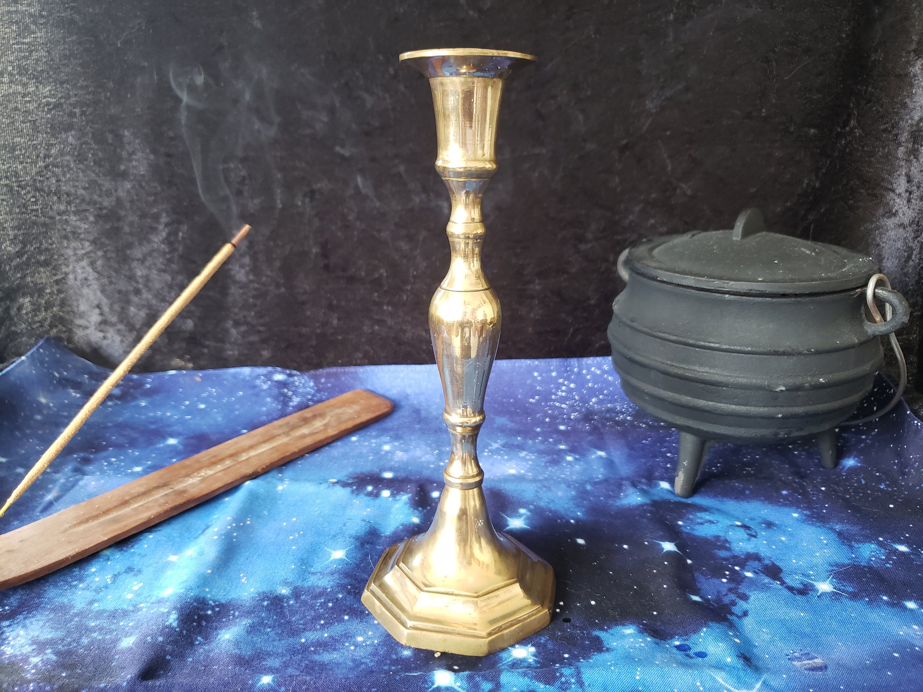Vintage Tall Bronze Candle Holder Etsy
