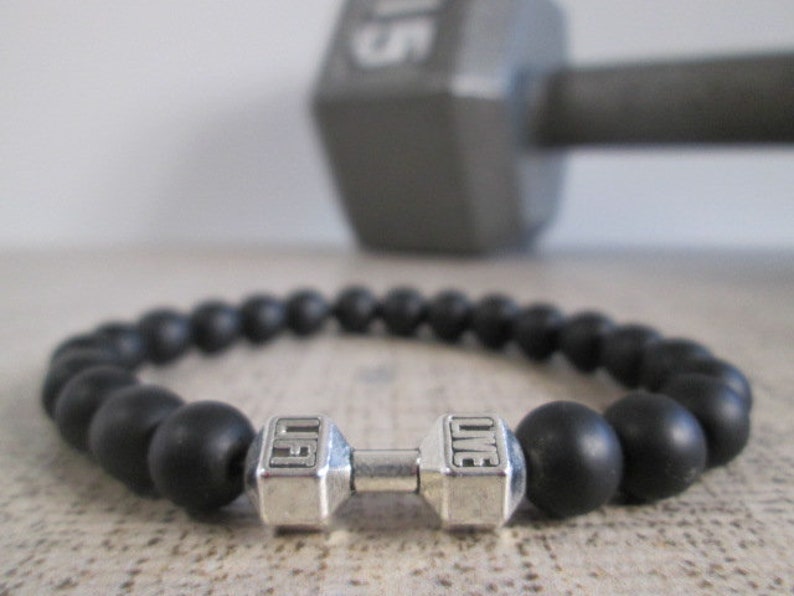 Dumbbell, Barbell Workout Bracelets, Perfect Gift For Your Fitness Jewelry Friends Square with Words