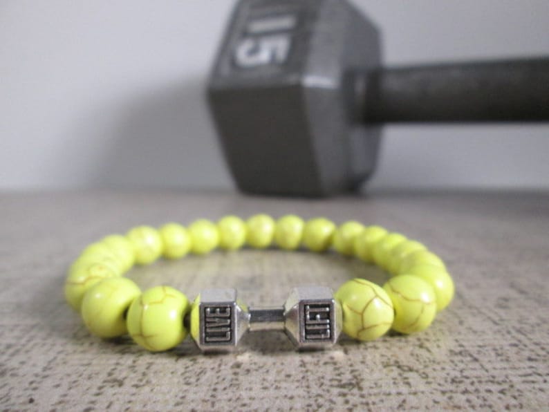 Dumbbell, Barbell Workout Bracelets, Perfect Gift For Your Fitness Jewelry Friends Square with Words