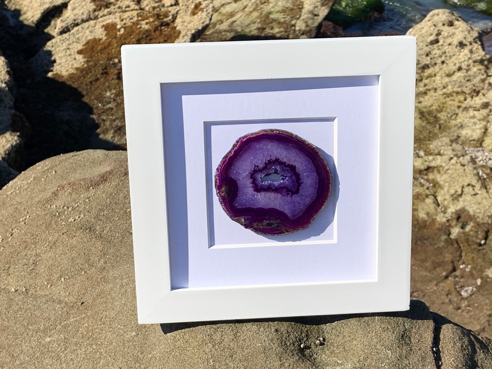 Agate Slice Framed Geode Wall Art 10x10 in. Home Decor Etsy
