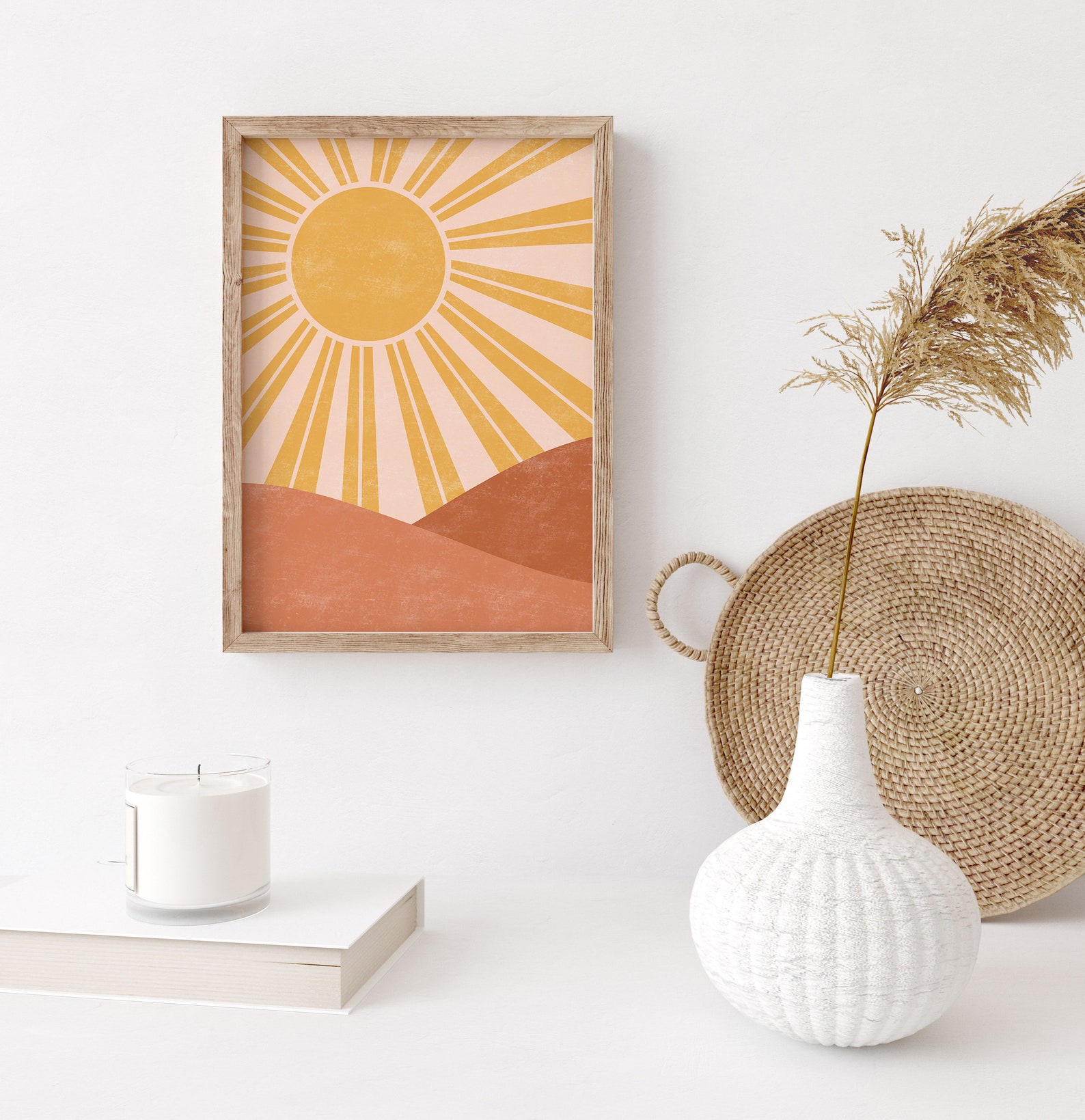 Sunshine Art Print Boho Sun Wall Art Modernist Print Etsy France