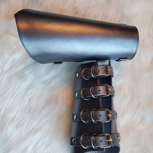 Silver Genuine Leather Bracers Vambraces