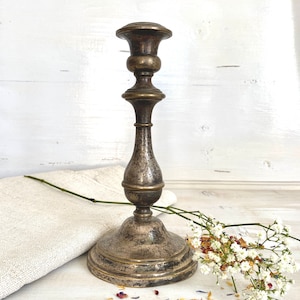 Antique candlestick silver plated candle holder 19th century