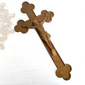 Vintage coffin cross casket crucifix 50s funeral memorabilia