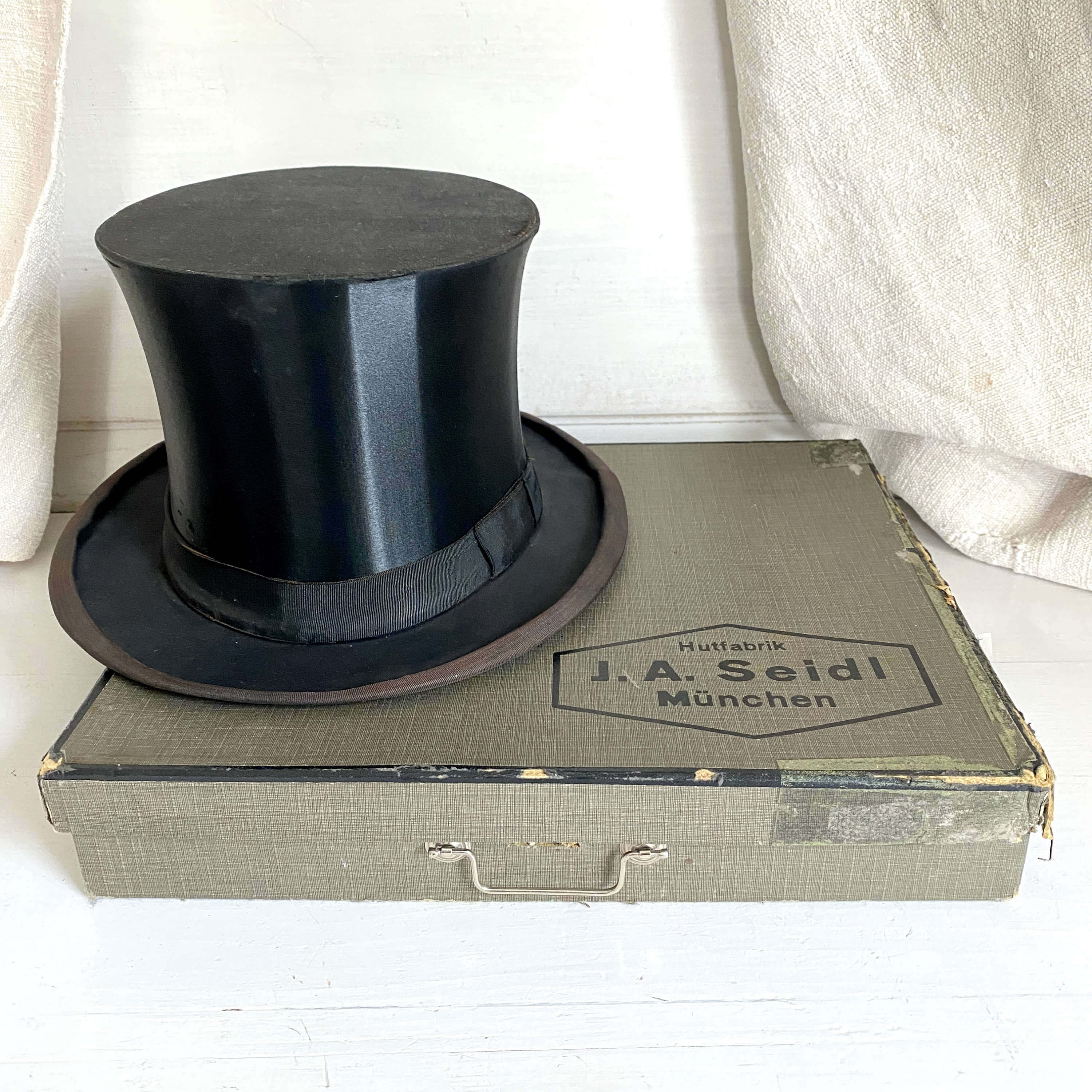 Chapeau Claque Cappello Cilindro Antico Cappello A Cilindro