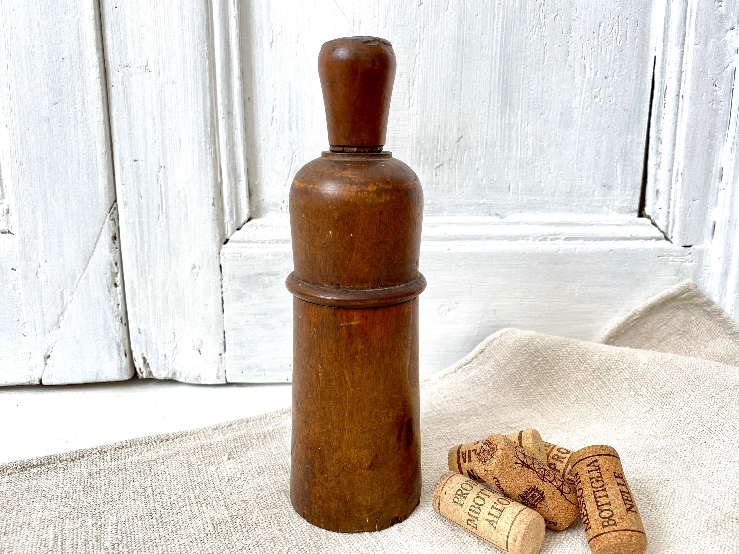 Antique Wine Bottle Corker Primitive Cork Inserter Wooden Etsy