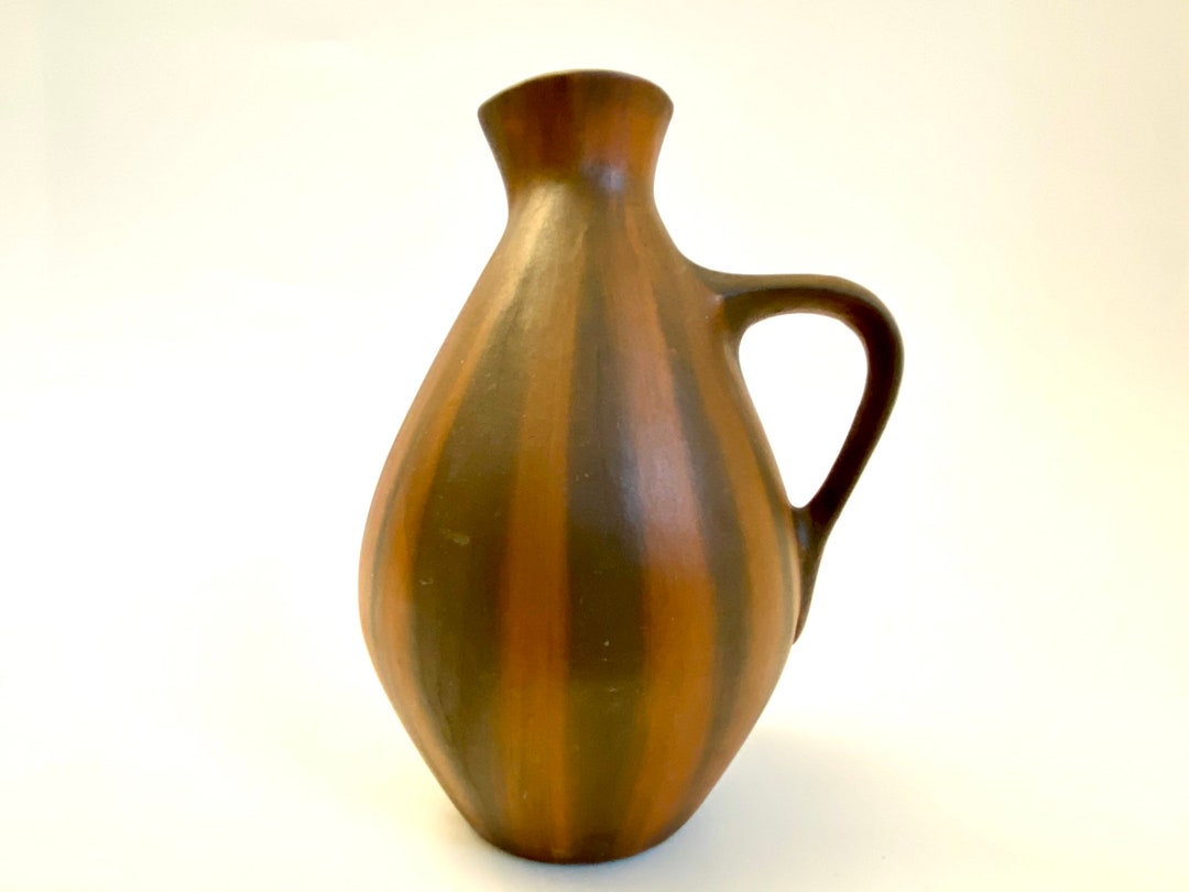 Vintage Ceramic Jug Vase Klinker Mid Century West German Etsy