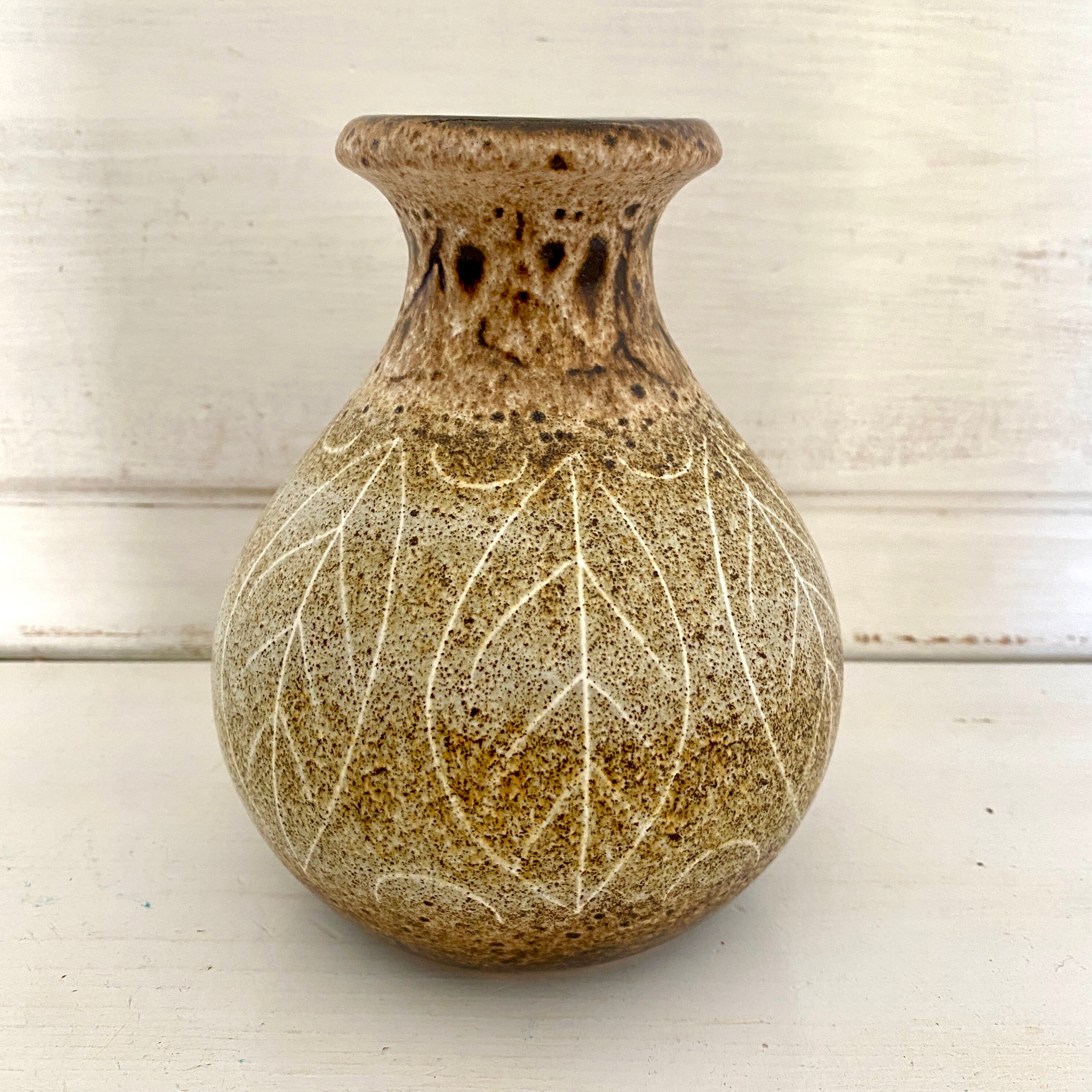 【特大】 Fat Lava Scheurich 495-48 70s West German Pottery Vase Scheurich 495 16 Brown Fat Lava