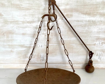Antieke Romeinse weegschaal gesmeed metalen hangende weegschaal vintage boerderijdecor