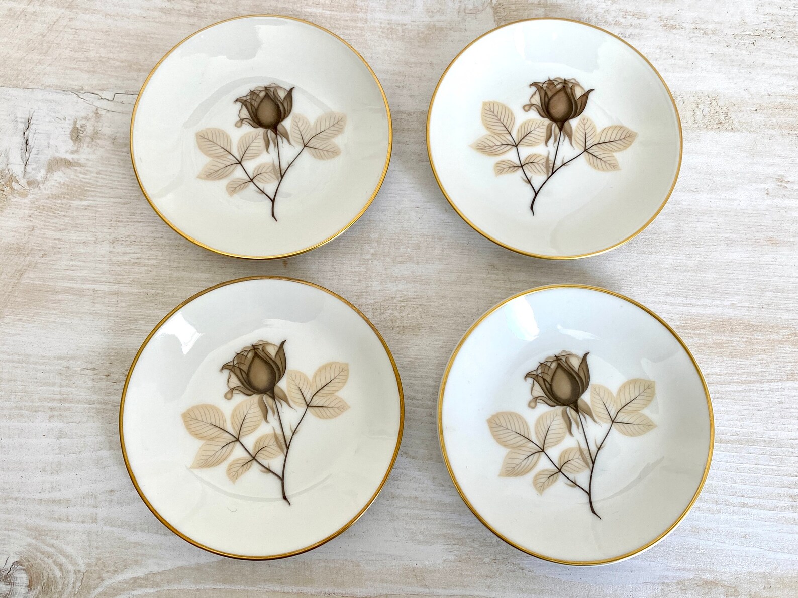 Porcelain Tea Bag Dish Set Rosenthal Shadow Rose Form 2000 Etsy UK