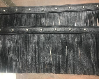 Black Leather Floorboard Fringe: Indian Motorcycle Accessory