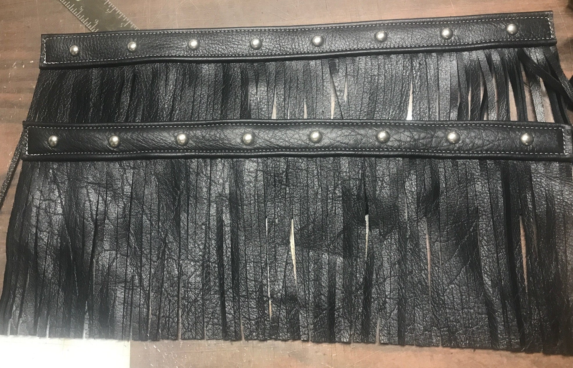 Studded Leather Fringe Floorboards