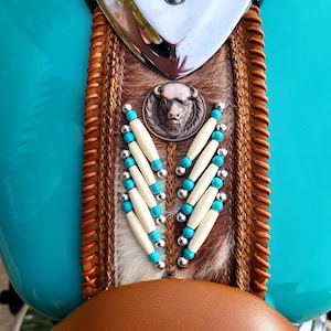 tan leather with hair skin tank bib