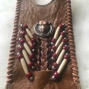 Desert Tan leather tank bib with Buffalo concho