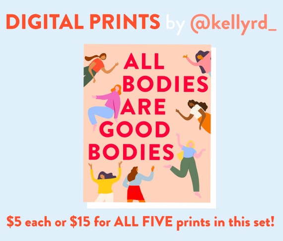 Body acceptance, body positivity, eating disorder recovery, Health at Every Size, Anti-diet, non-diet, registered dietitian, nutrition print