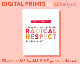 Body acceptance, body positivity, eating disorder recovery, Health at Every Size, Anti-diet, non-diet, registered dietitian, nutrition print