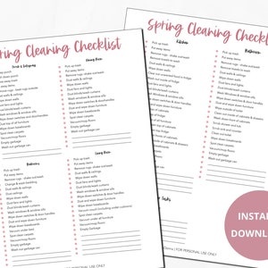 Spring Cleaning Checklist Printable Deep Cleaning - Etsy